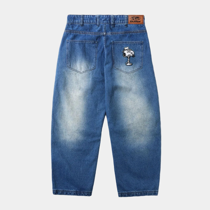 SPIKE DENIM JEANS DISTRESSED INDIGO