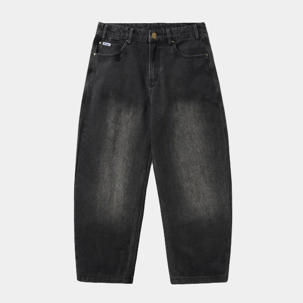 SPIKE DENIM JEANS FADED BLACK