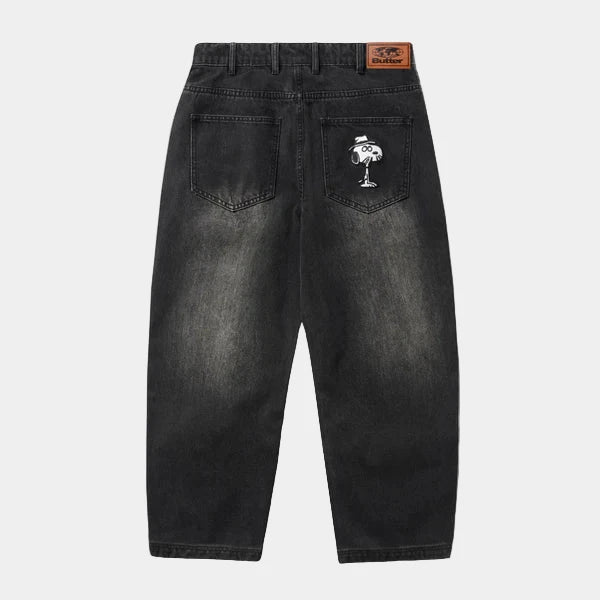 SPIKE DENIM JEANS FADED BLACK