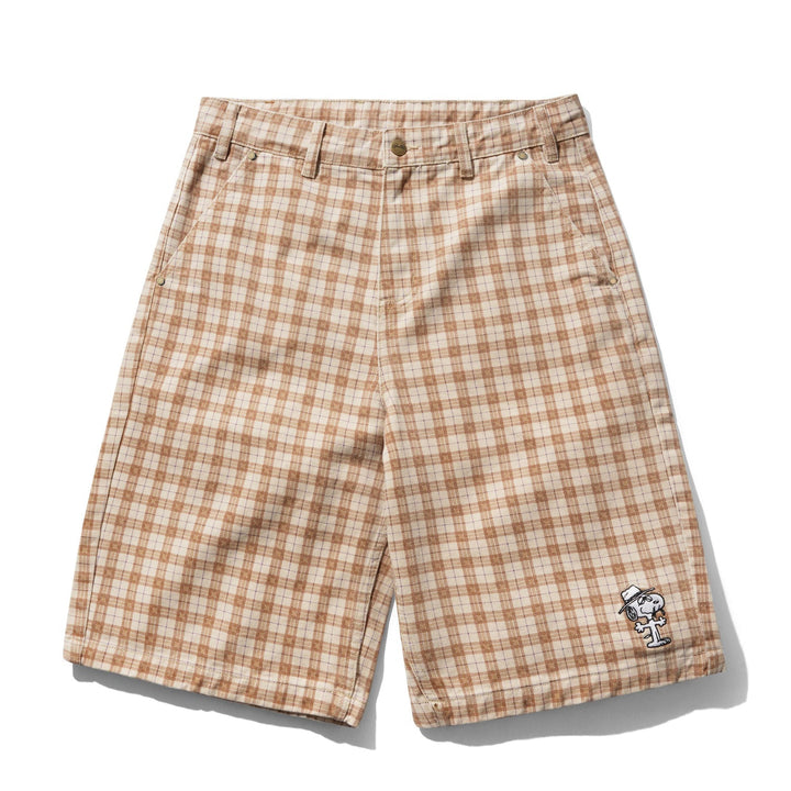 SPIKE WORK SHORTS SANDSTONE PLAID