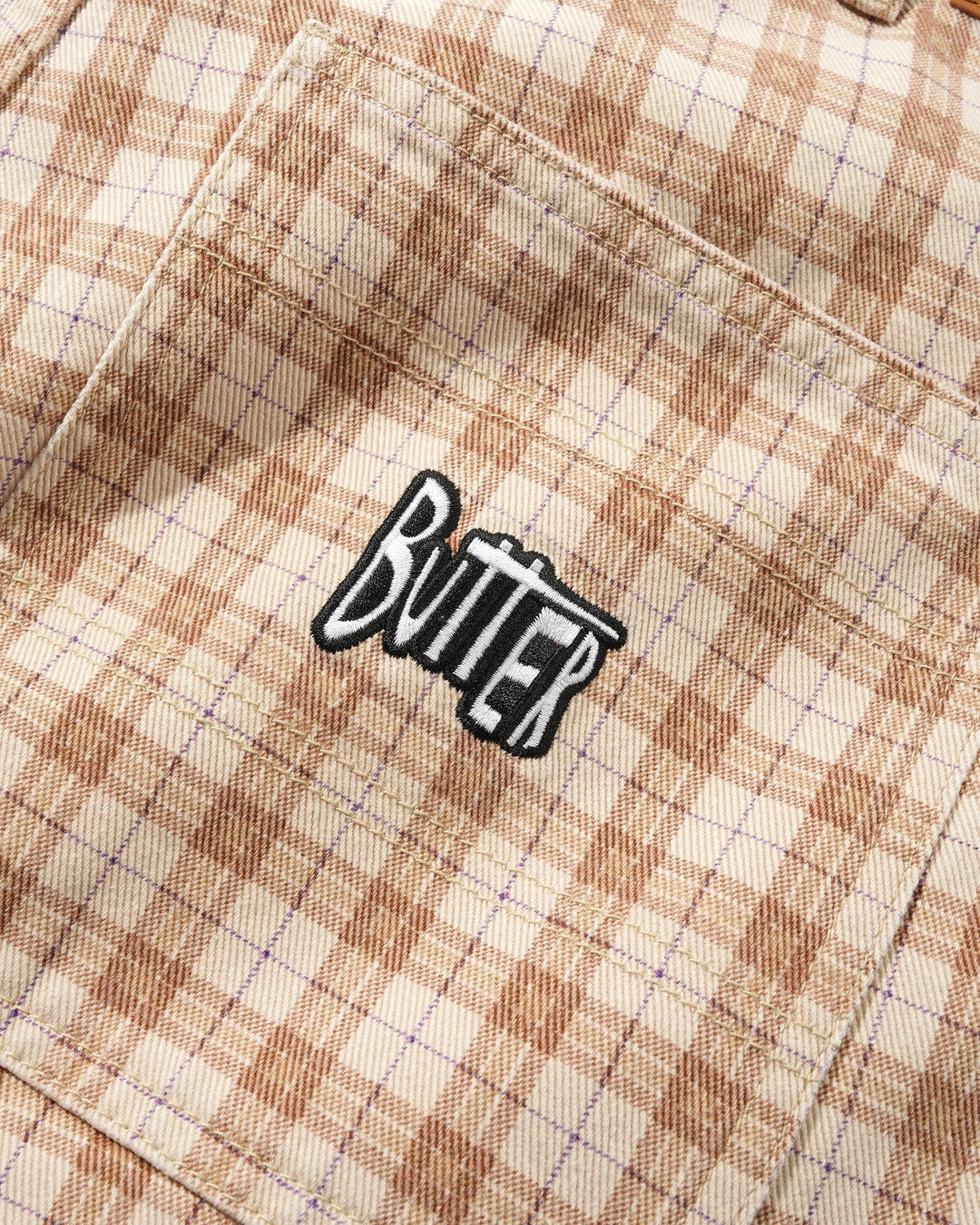 SPIKE WORK SHORTS SANDSTONE PLAID