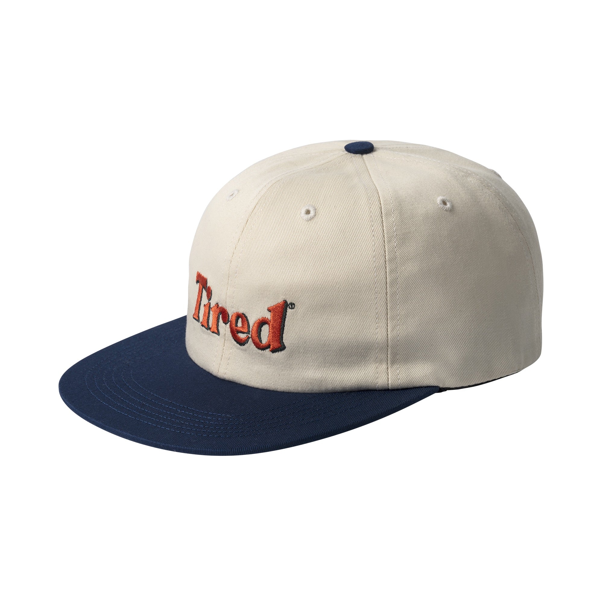TWO TONE LOGO CAP CREAM DARK BLUE