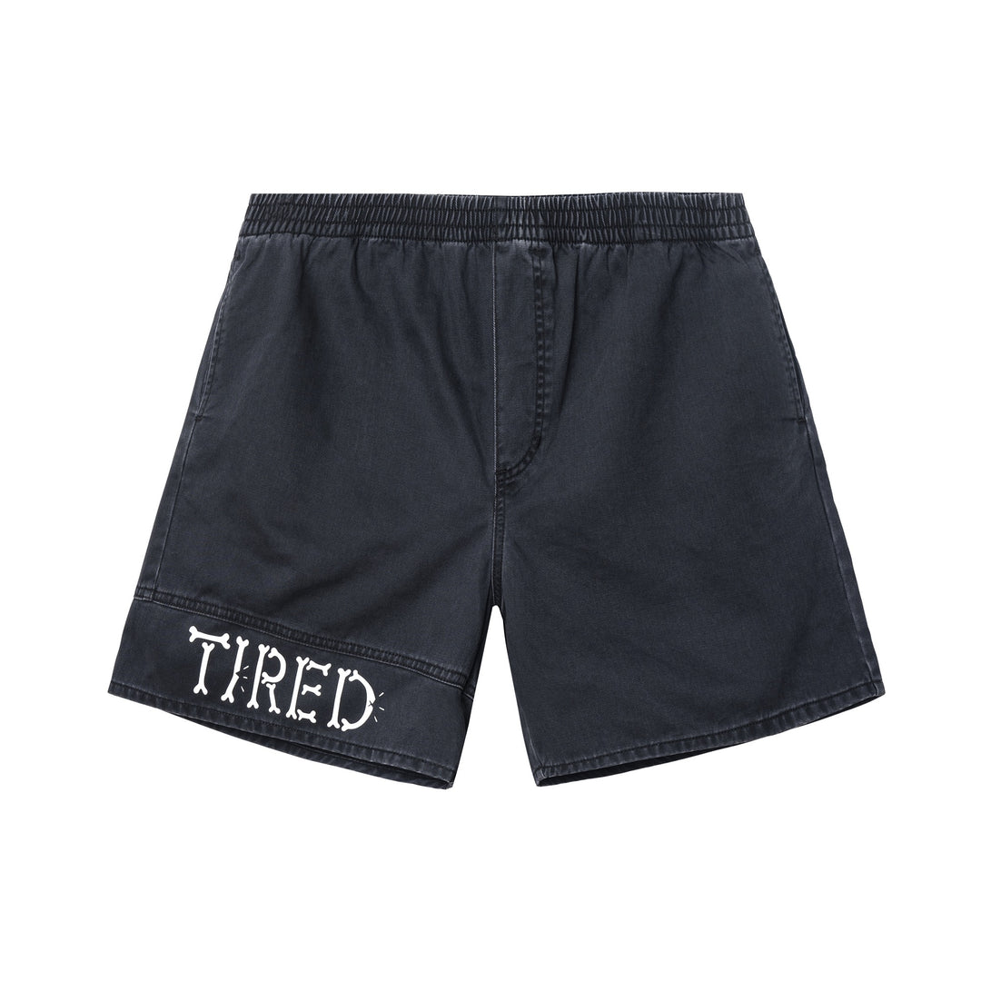 BROKEN BONES SHORT WASHED BLACK