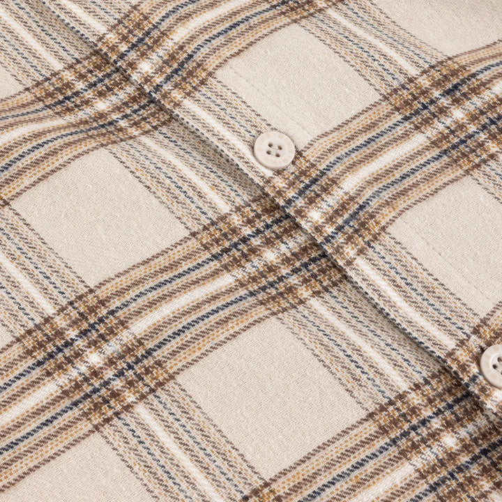 PLAID FLANNEL SHIRT BEIGE