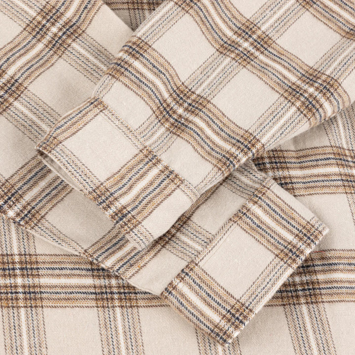 PLAID FLANNEL SHIRT BEIGE