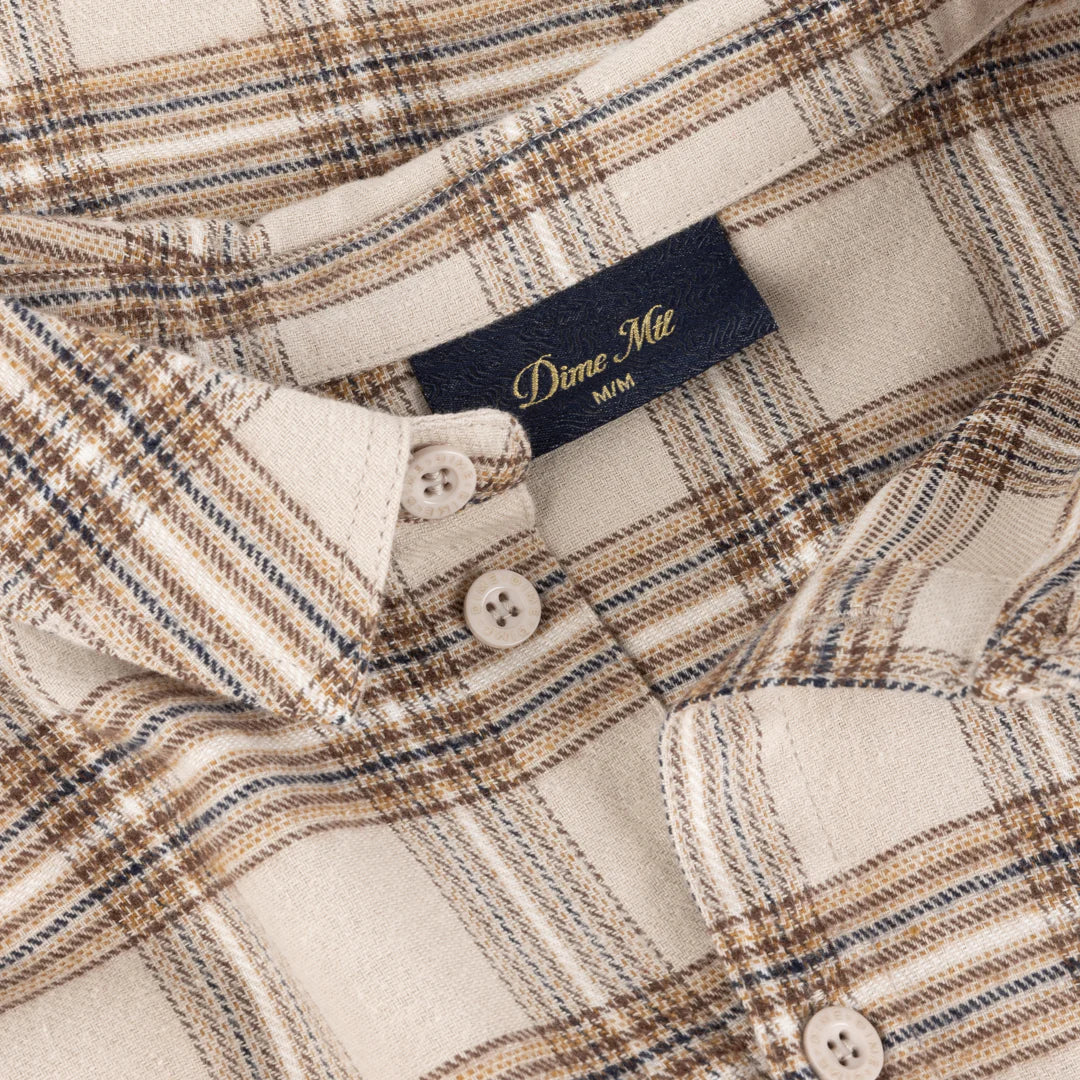 PLAID FLANNEL SHIRT BEIGE