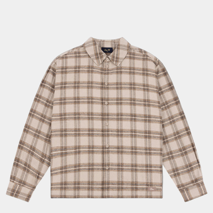 PLAID FLANNEL SHIRT BEIGE