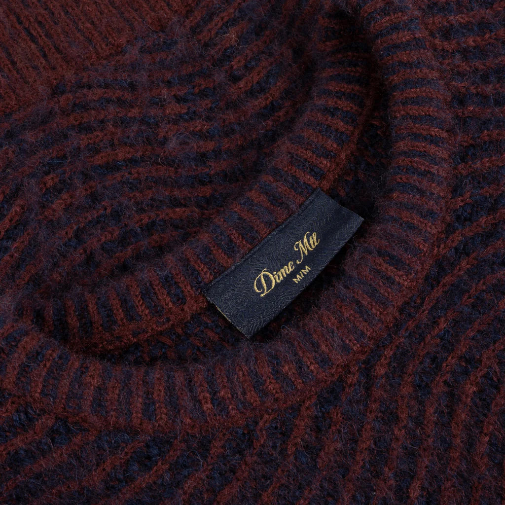 MOHAIR WAVE KNIT BURGUNDY