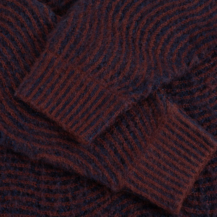 MOHAIR WAVE KNIT BURGUNDY