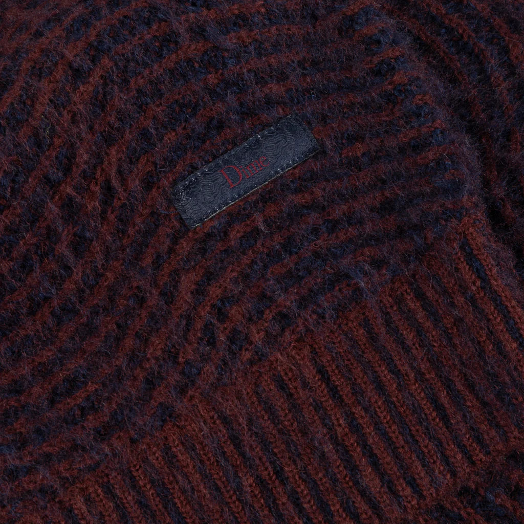 MOHAIR WAVE KNIT BURGUNDY