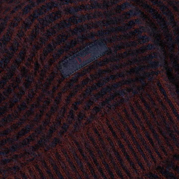 MOHAIR WAVE KNIT BURGUNDY