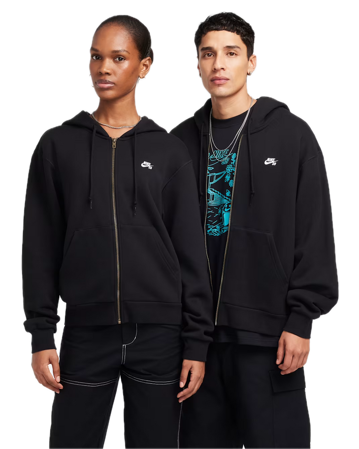 FLEECE ZIPPER SKATE HOODIE BLACK