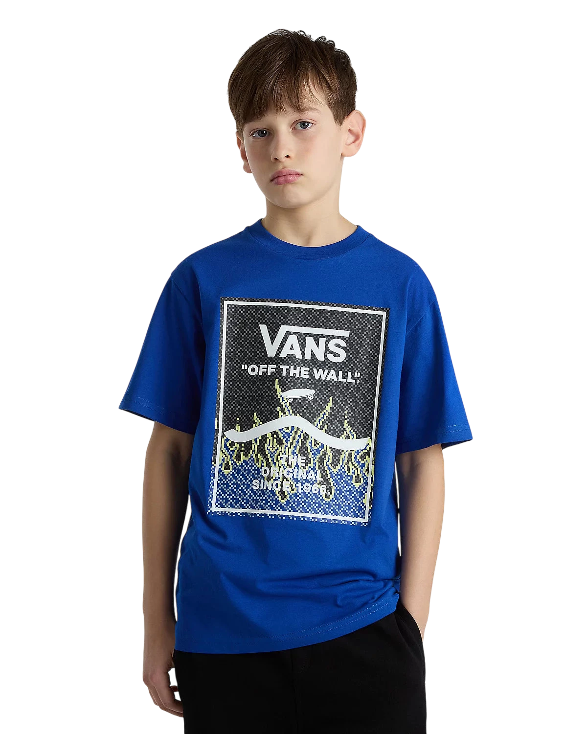 KIDS PRINT BOX TEE SURF BLUE