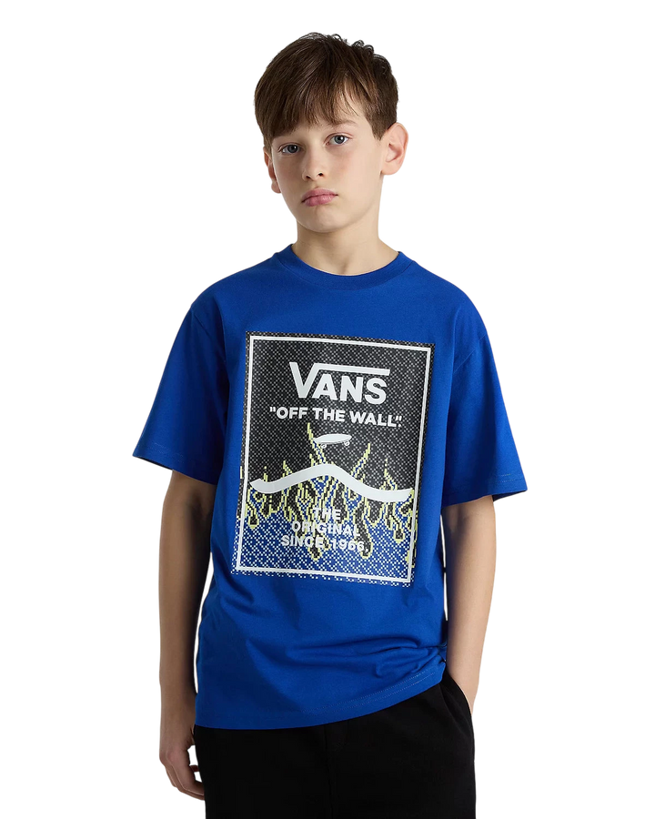 KIDS PRINT BOX TEE SURF BLUE