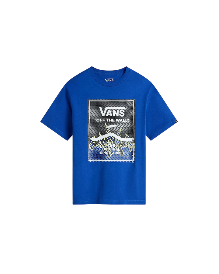 KIDS PRINT BOX TEE SURF BLUE