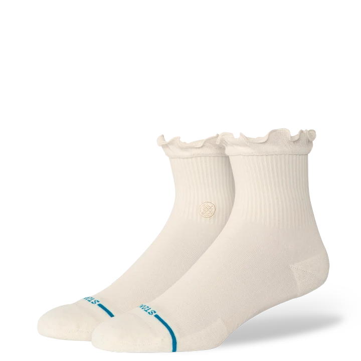 RUFFLE ICON QUARTER SOCKS IVORY
