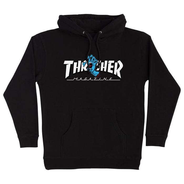 Black white 2024 thrasher hoodie