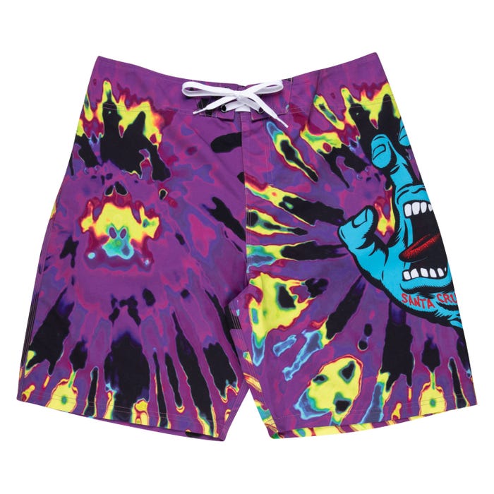 SCREAMING HAND PANEL BOARDSHORT PURPLE YELLOW BLACK