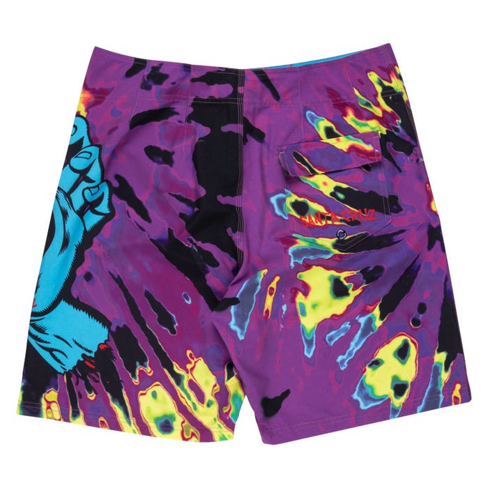 SCREAMING HAND PANEL BOARDSHORT PURPLE YELLOW BLACK