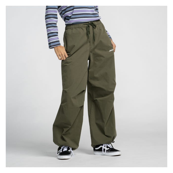 WOMEN STRIP PARACHUTE PANT KHAKI