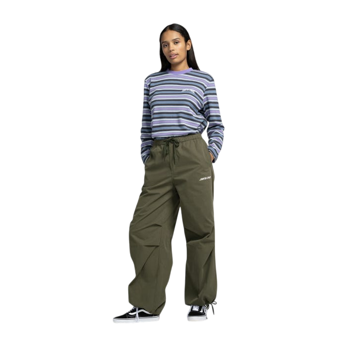 WOMEN STRIP PARACHUTE PANT KHAKI