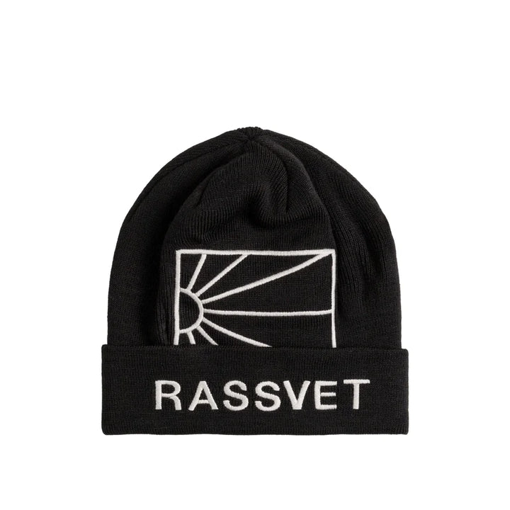 LOGO BEANIE KNIT BLACK