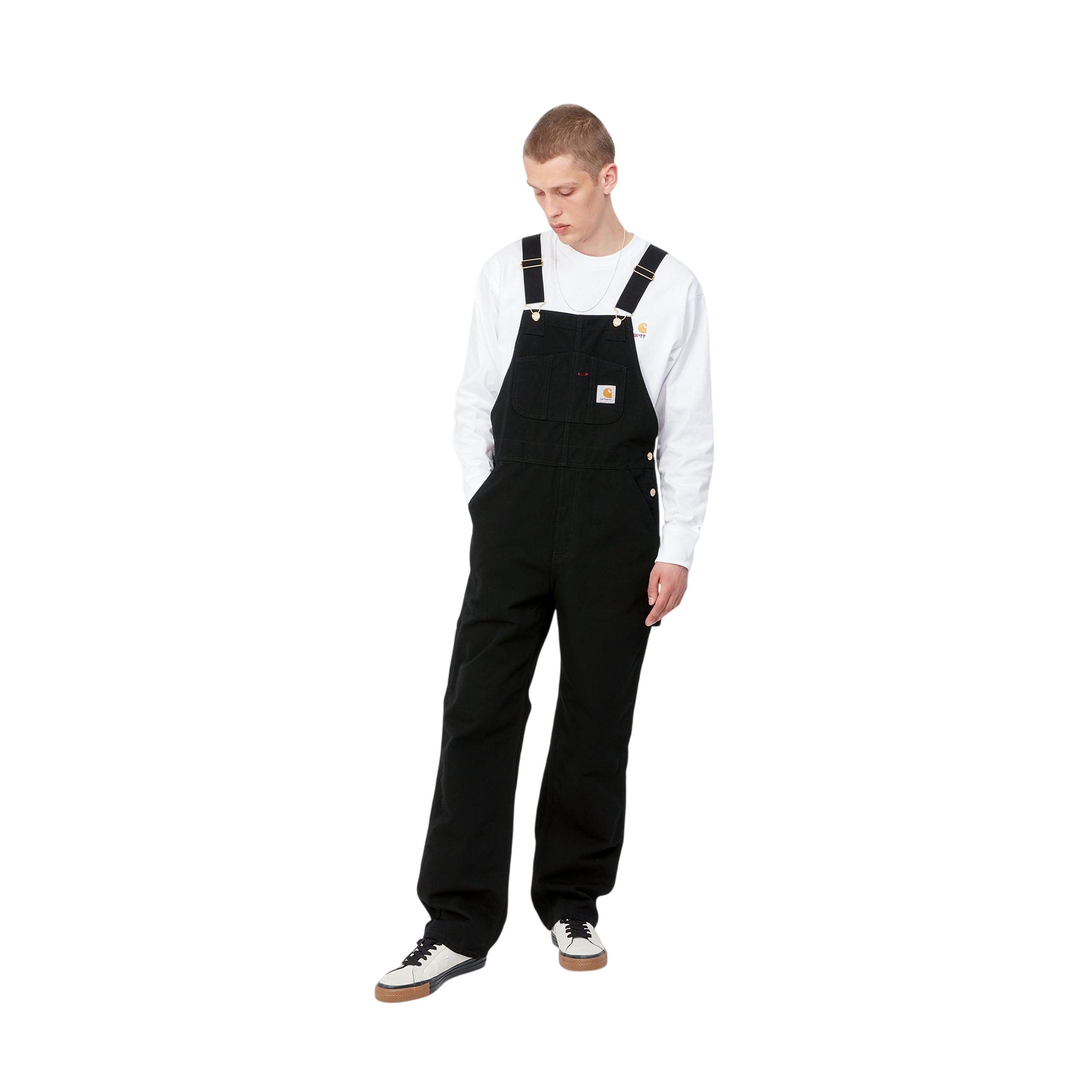 BIB OVERALL COTTON BLACK RINSED