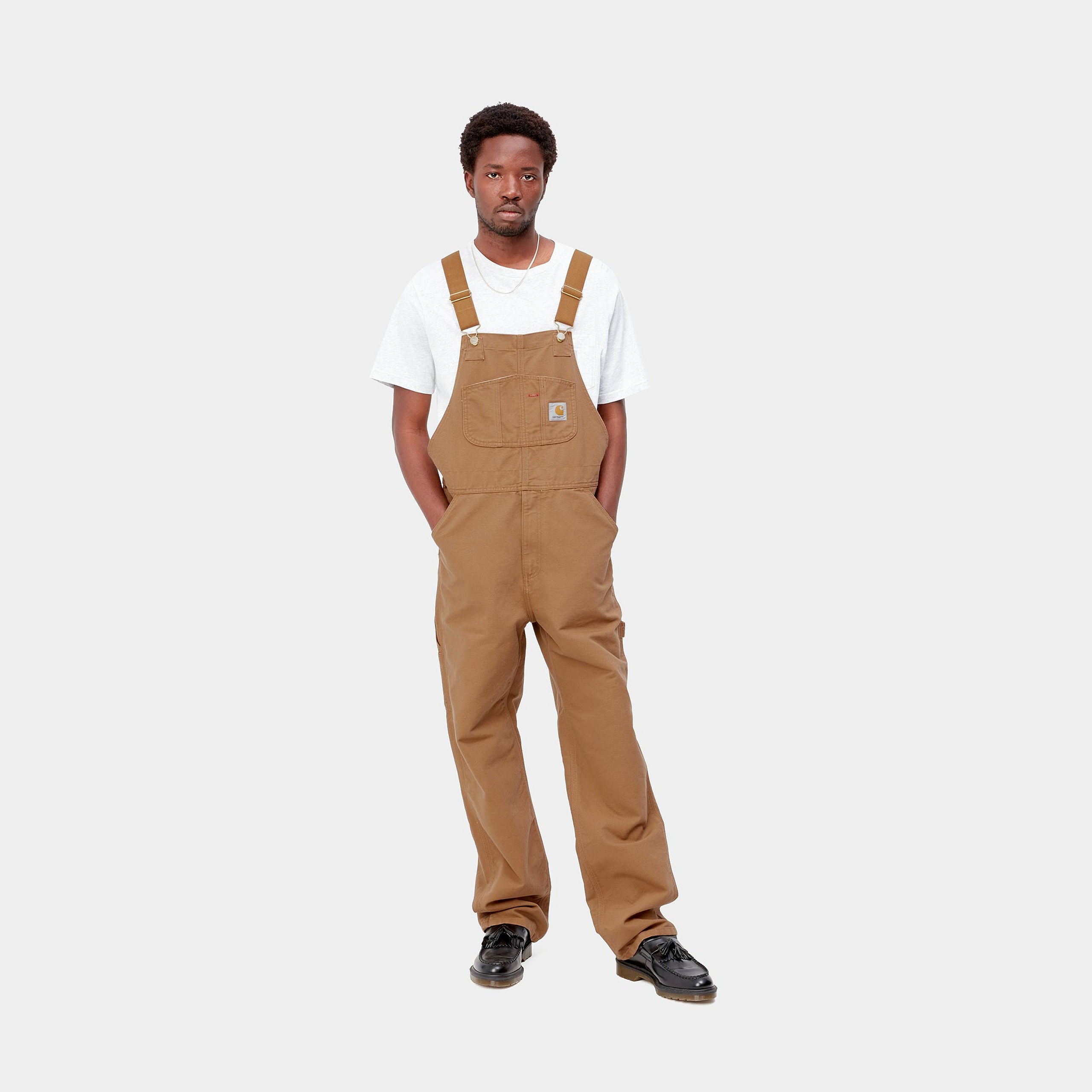 BIB OVERALL COTTON HAMILTON BROWN RINSED