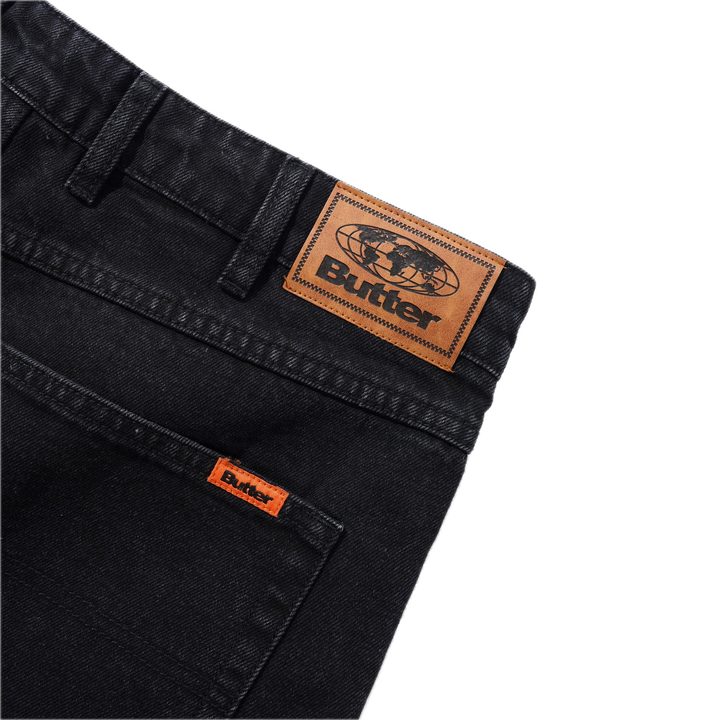 RELAXED DENIM JEANS FLAT BLACK
