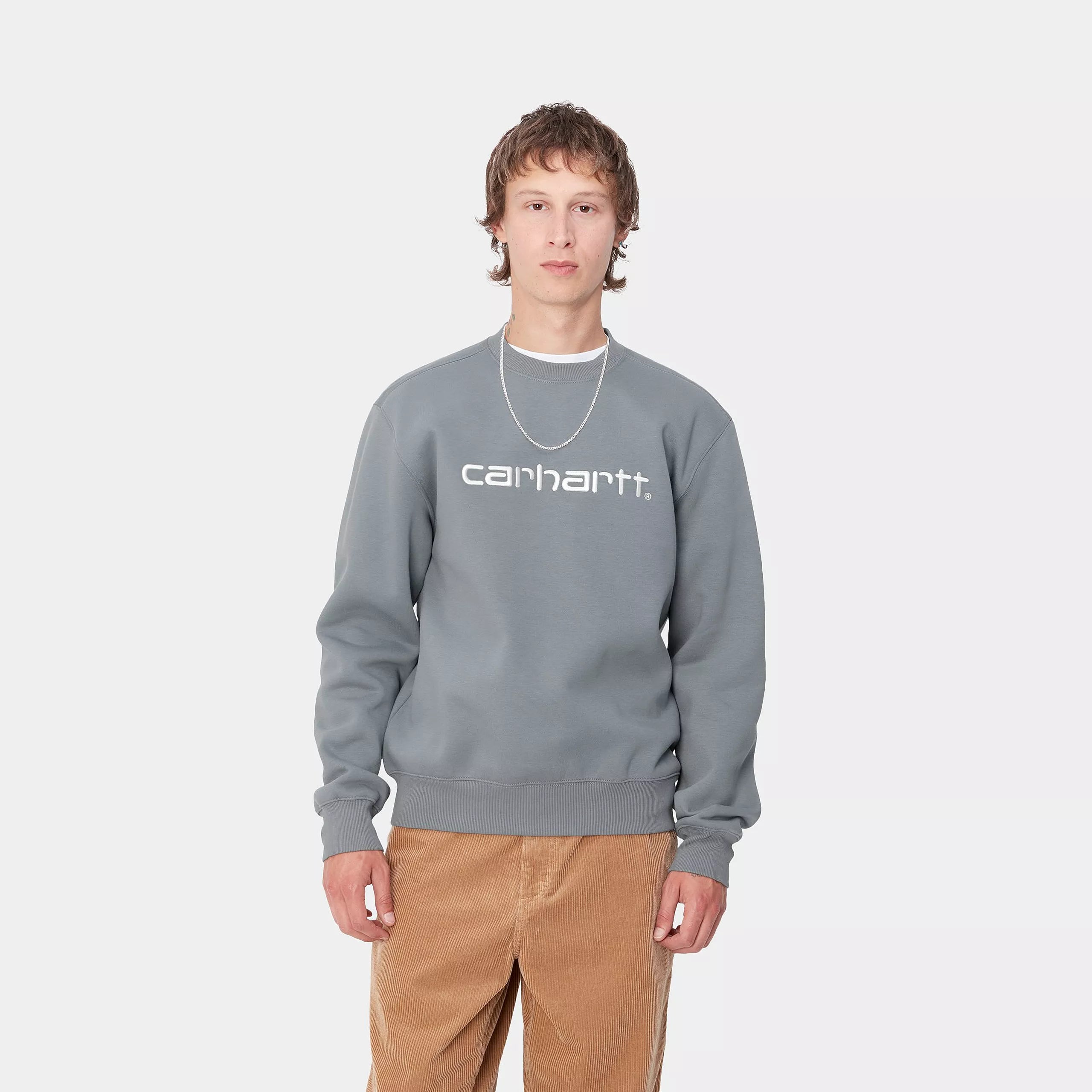 CARHARTT SWEAT DOVE GREY WAX