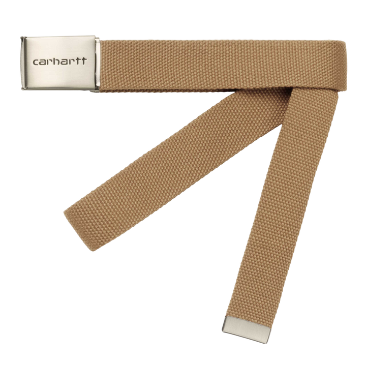 CLIP LEATHER CHROME BELT
