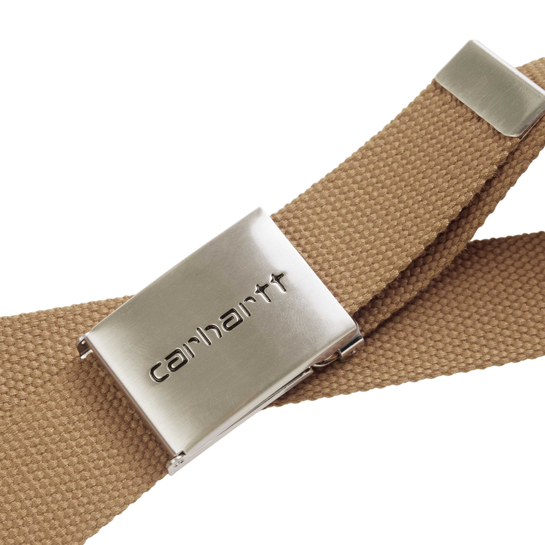 CLIP LEATHER CHROME BELT