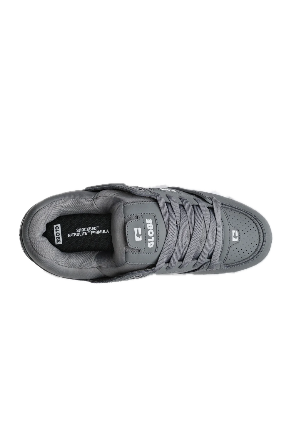 GLOBE FUSION CHARCOAL/WHITE SKATESHOE SNEAKER TOP