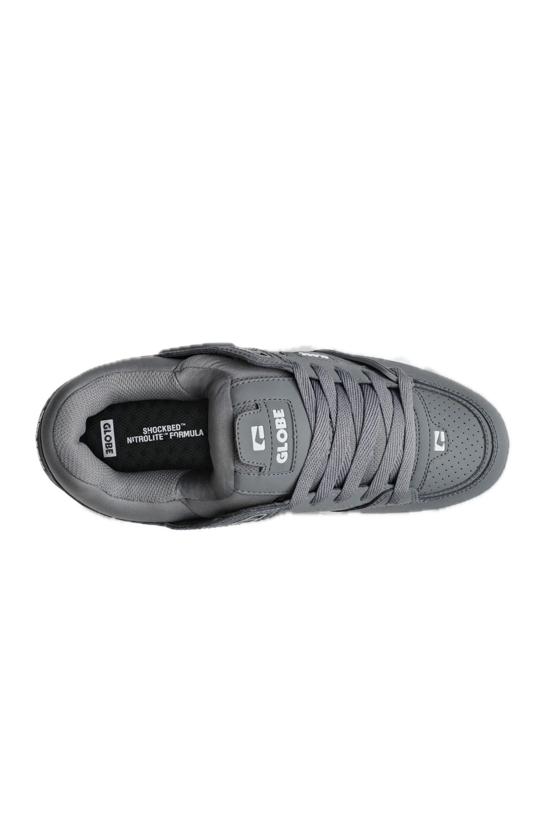 GLOBE FUSION CHARCOAL/WHITE SKATESHOE SNEAKER TOP