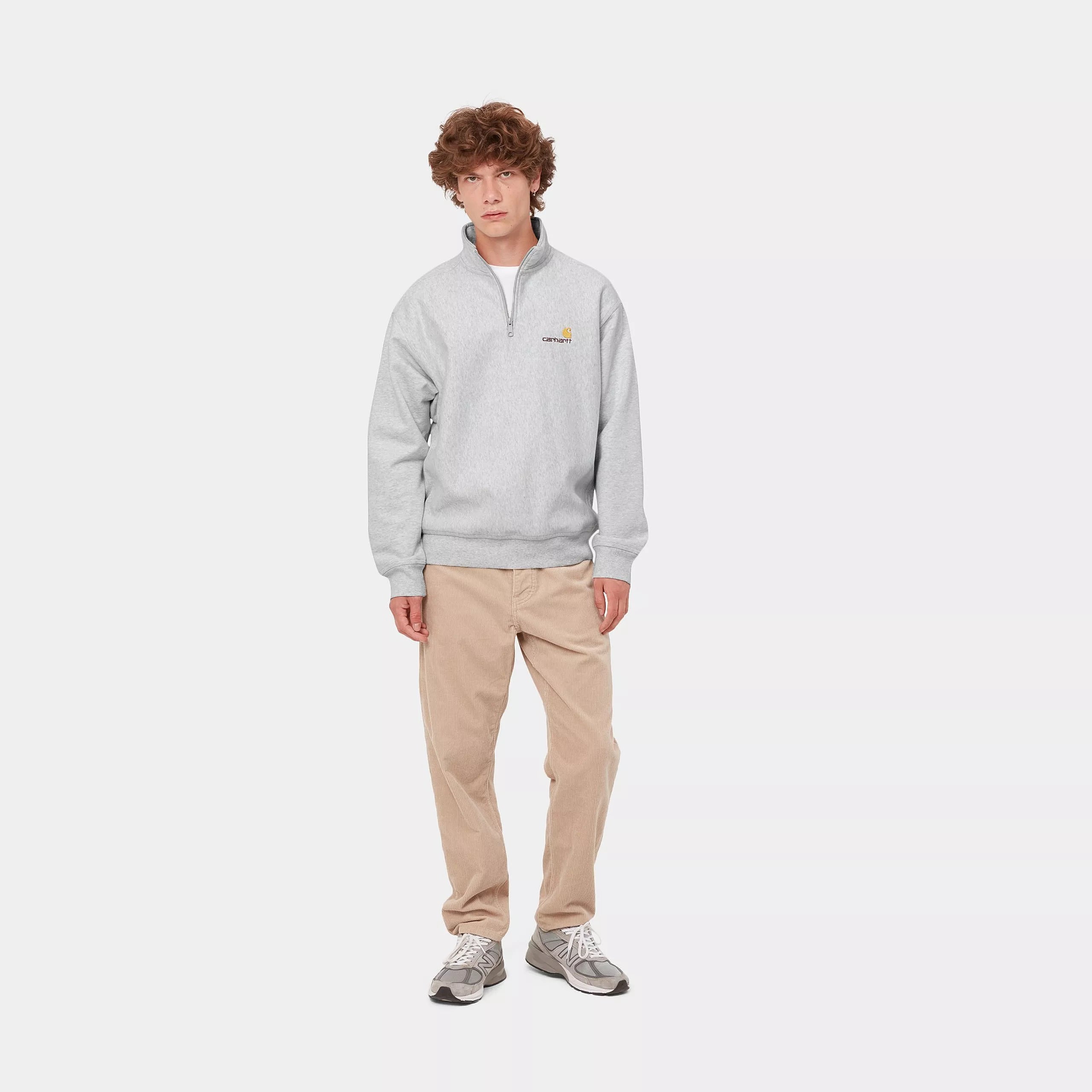 HALF ZIP AMERICAN SCRIPT ASH HEATHER