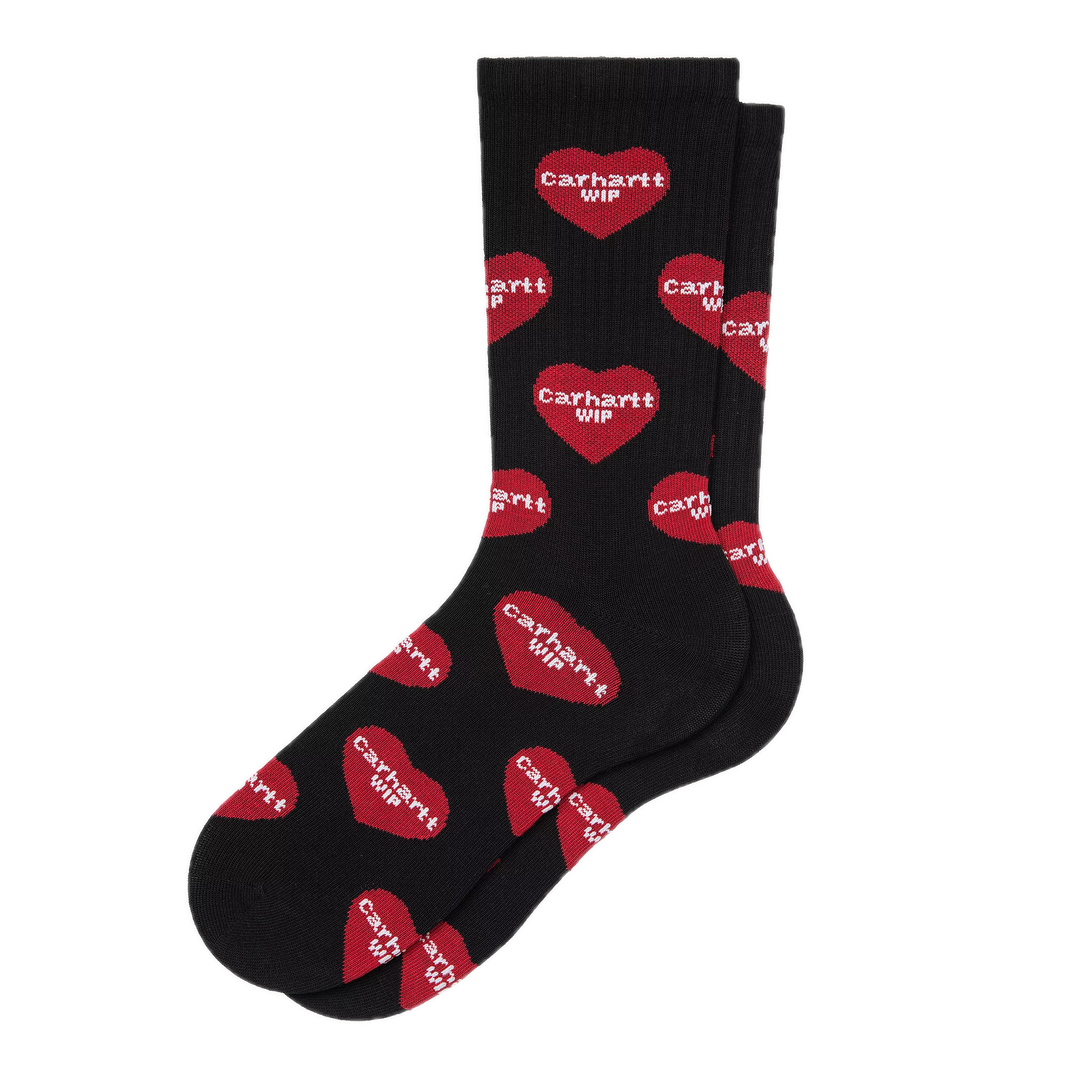 HEART LOGO SOCKS BLACK