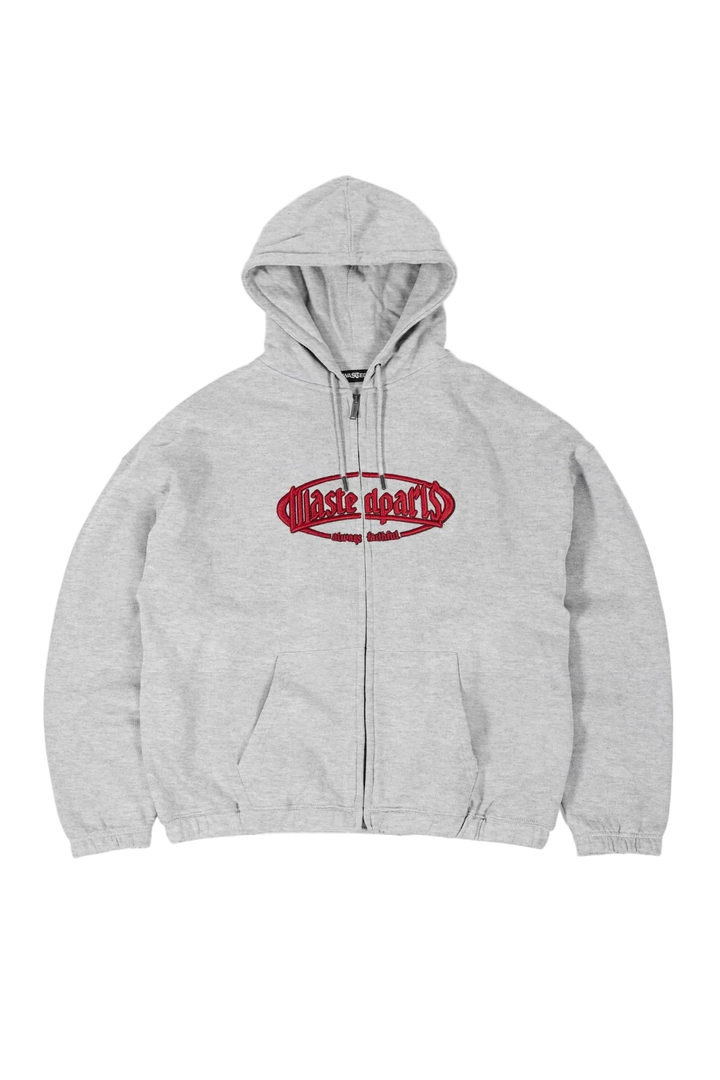 YARD BOXY ZIP HOODIE ASH GREY