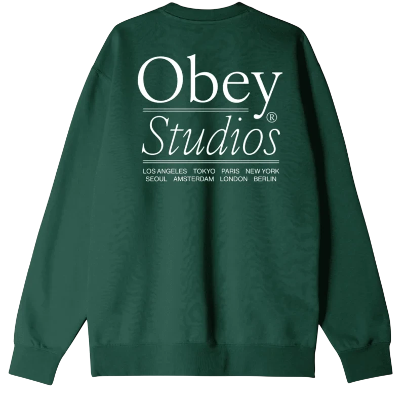 STUDIOS CREWNECK RAIN FOREST GREEN