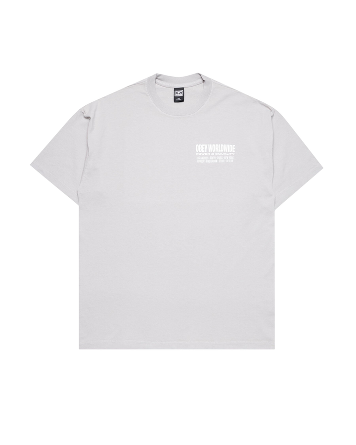 OBEY WORLDWIDE POWER & EQUALIT TEE SILVER GREY