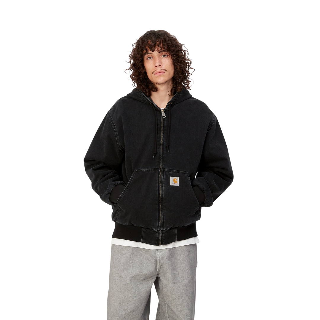 OG ACTIVE JACKET ORGANIC COTTON BLACK STONE WASHED