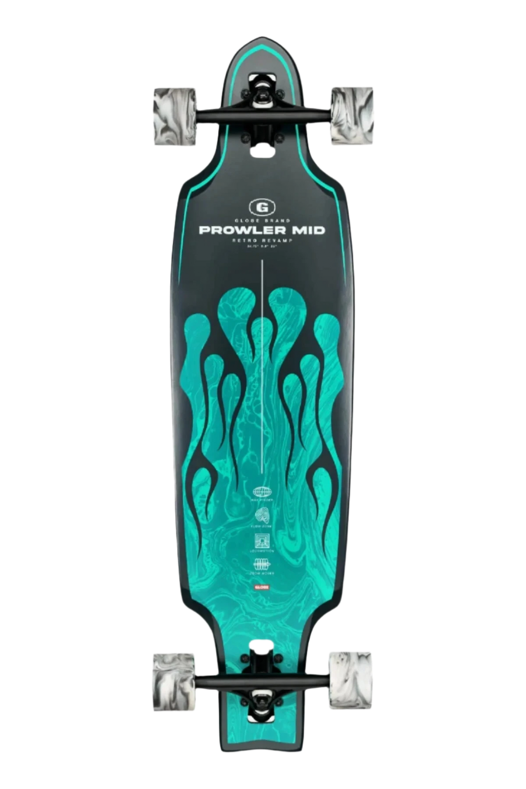 PROWLER LONGBOARD MID GREEN FLAMES