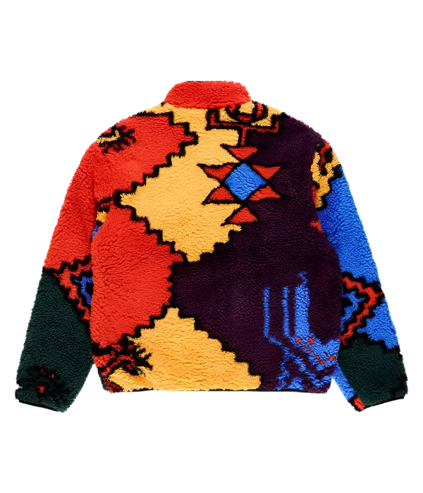 MOROCCAN RUG SHERPA JACKET BRIGHT MULTI