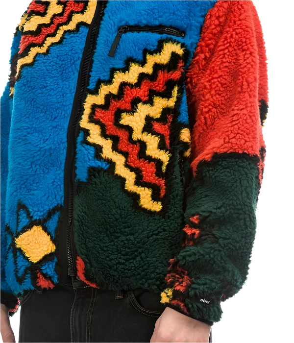 MOROCCAN RUG SHERPA JACKET BRIGHT MULTI