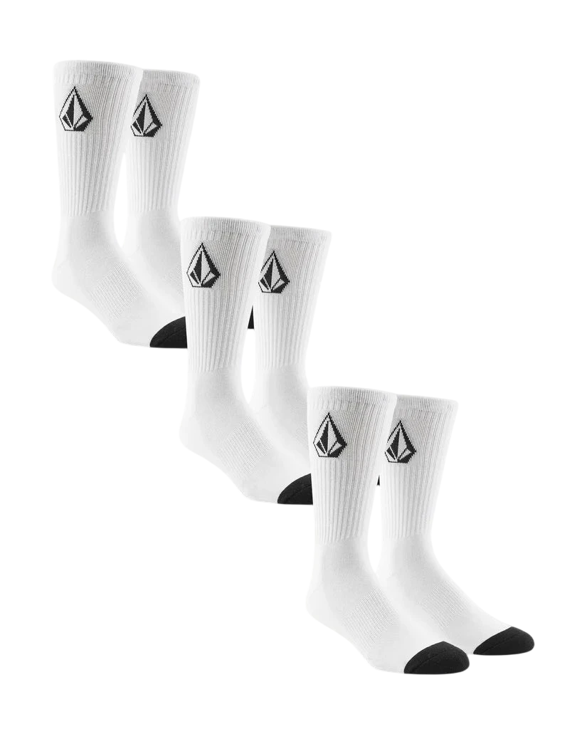 FULL STONE SOCKS (3 PACK) WHITE