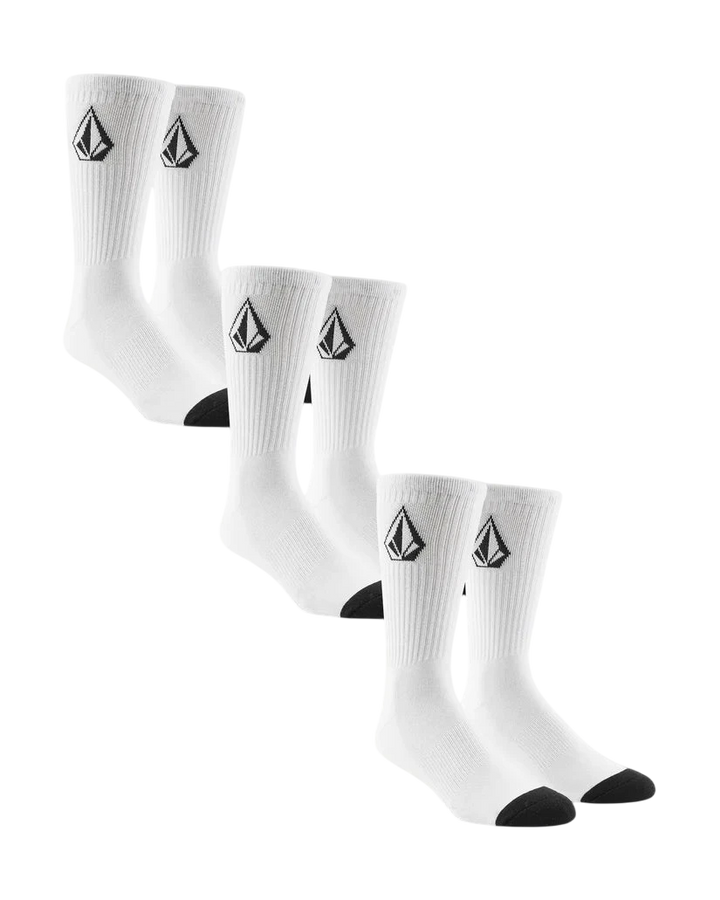 FULL STONE SOCKS (3 PACK) WHITE