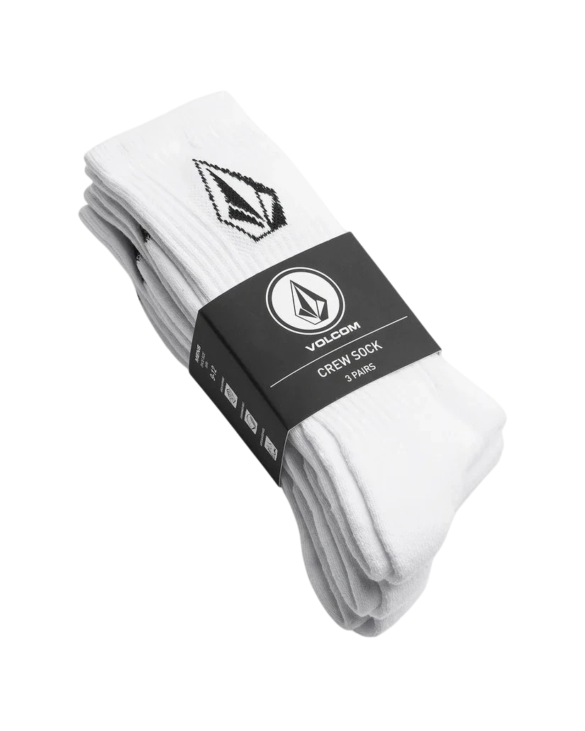 FULL STONE SOCKS (3 PACK) WHITE