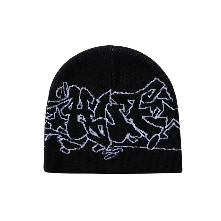 OUTLINES SKULL BEANIE BLACK