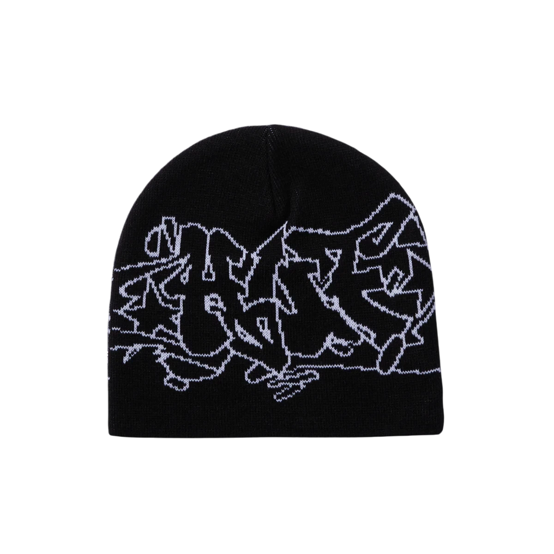 OUTLINES SKULL BEANIE BLACK