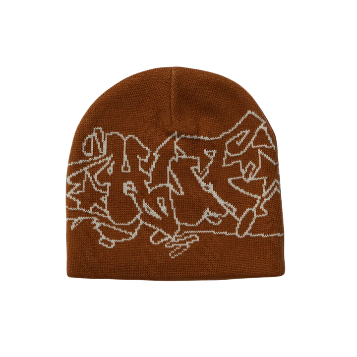 OUTLINES SKULL BEANIE RUSSET