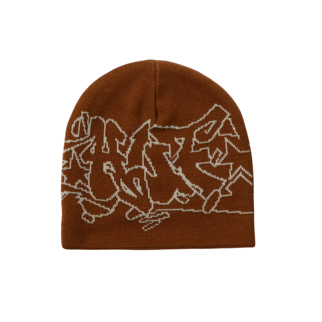 OUTLINES SKULL BEANIE RUSSET